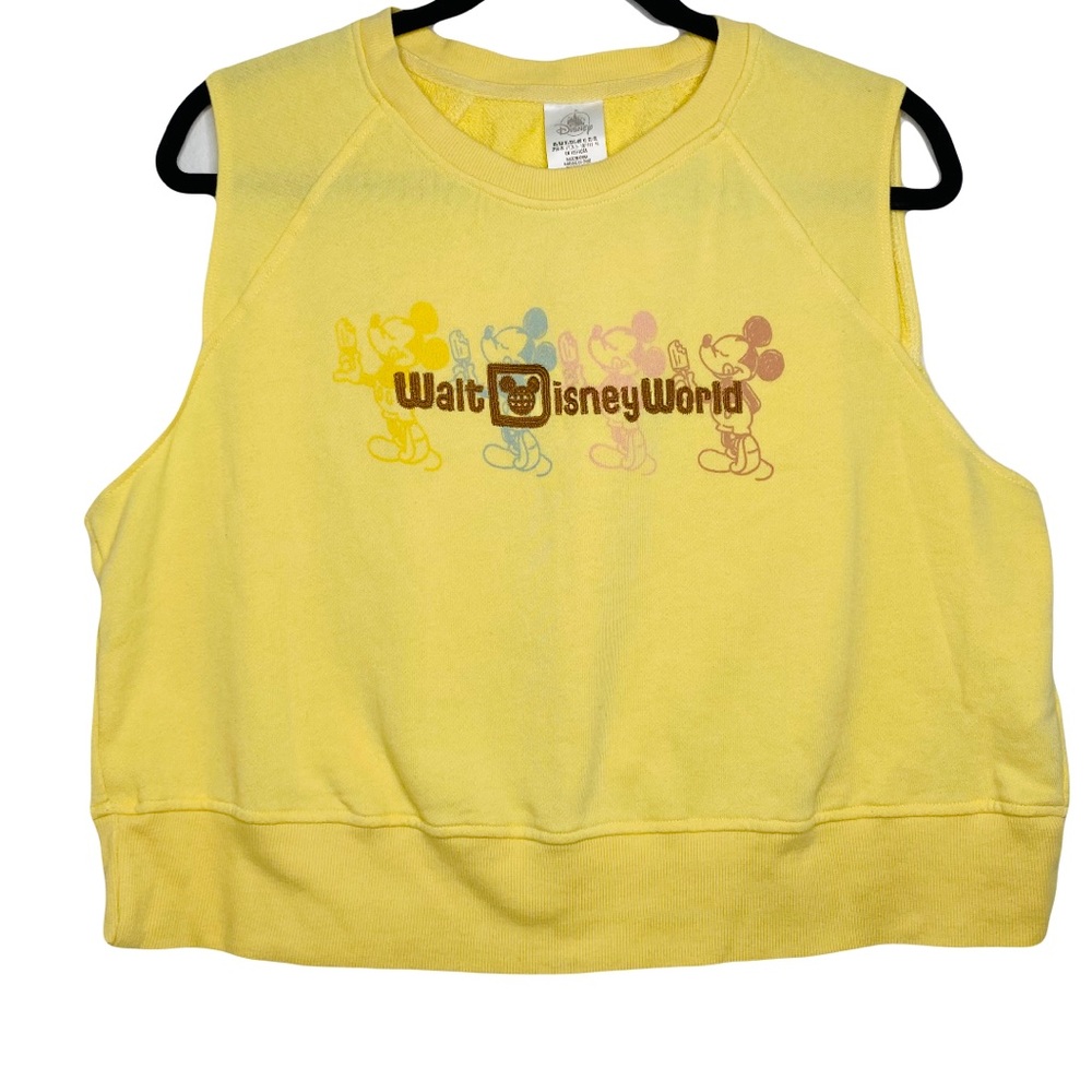 Walt Disney World Resort Women's Ice Cream Cropped Yellow Tank Top Size XL